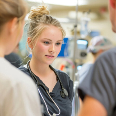 ICU specialist doctors discussing a case and meeting with each other