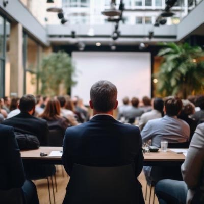 Person attending a conference or event